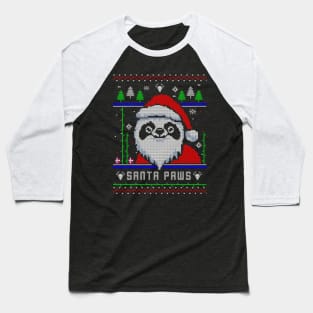 Santa Paws Chritsmas Panda Baseball T-Shirt